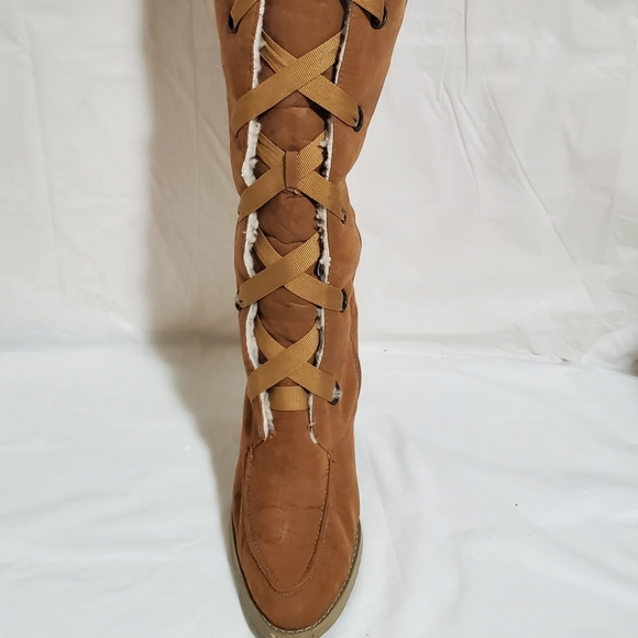 Suede Women's High Heel 4" Boots w/wool insulate - Picture 2 of 6